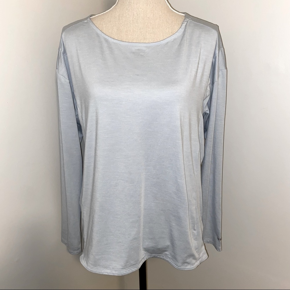 Columbia light gray tech stretch shirt long sleeve size Large